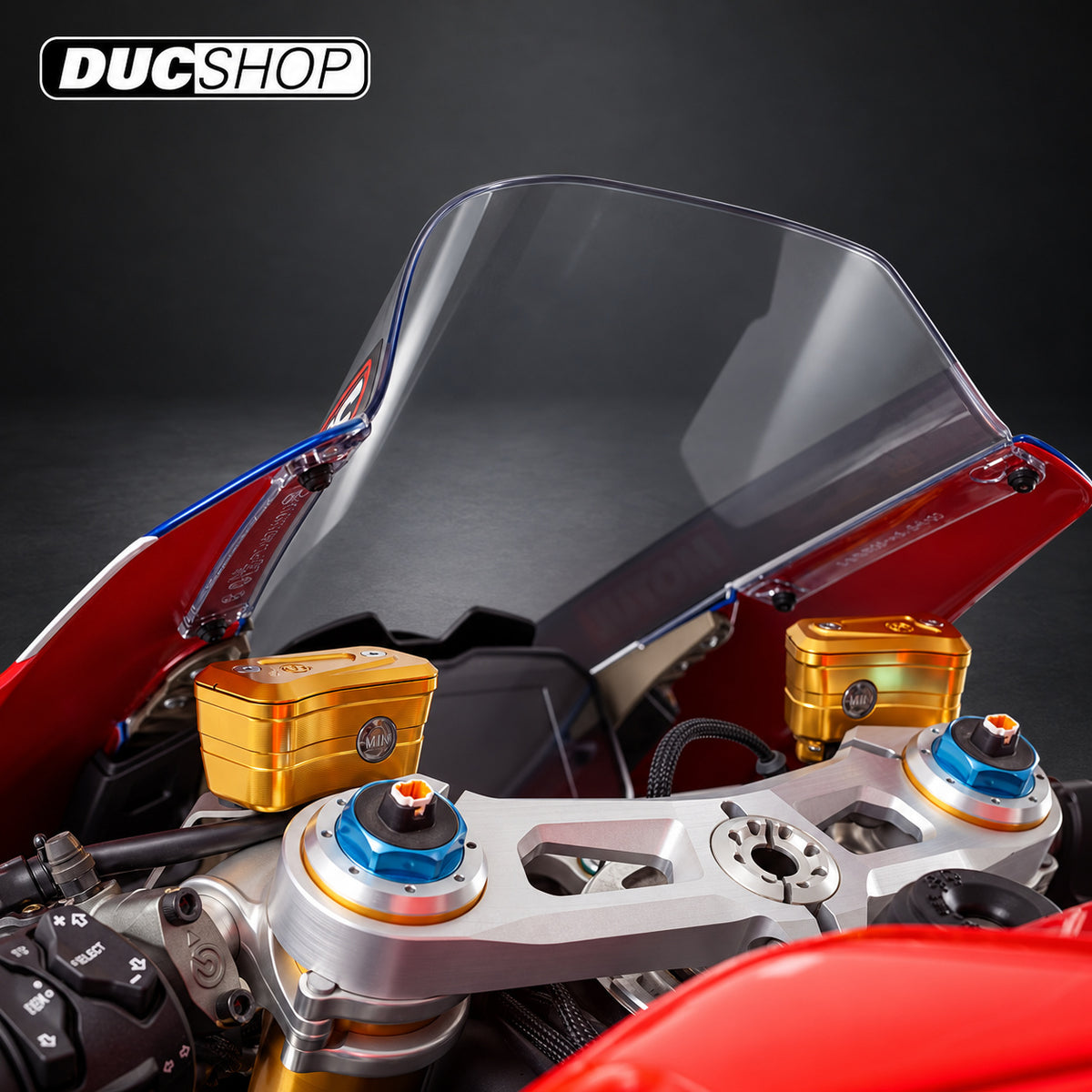 Motocorse Billet Brake and Clutch Reservoirs for OE Master Cylinders for Ducati Panigale V4 (2021+) | Reservoirs | DucShop