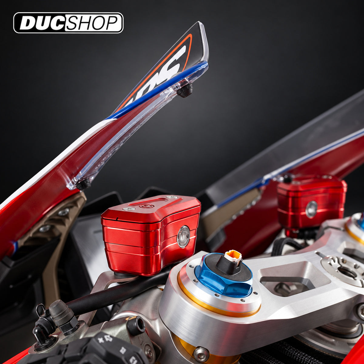 Motocorse Billet Brake and Clutch Reservoirs for OE Master Cylinders for Ducati Panigale V4 (2021+) | Reservoirs | DucShop