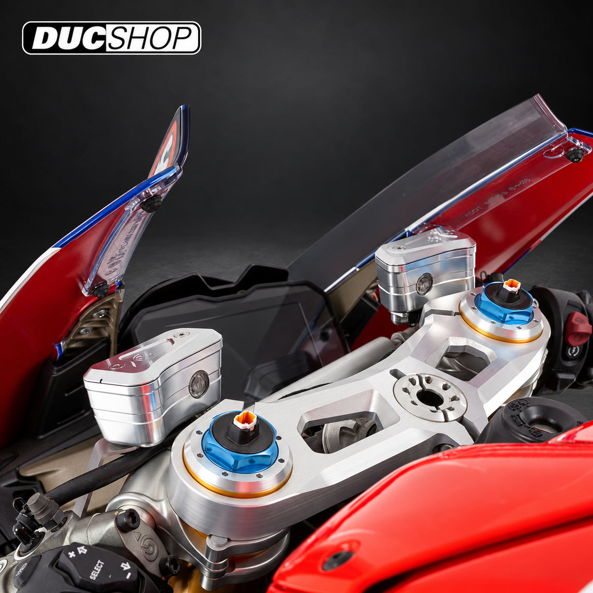 Motocorse Billet Brake and Clutch Reservoirs for OE Master Cylinders for Ducati Panigale V4 (2021+) | Reservoirs | DucShop