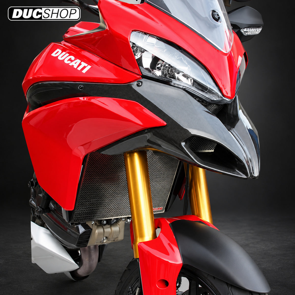 Motocorse Titanium Radiator and Oil Cooler Guards for the 2010-2014 Ducati Multistrada 1200 | Radiator & Oil Cooler Guards | ducshop.com