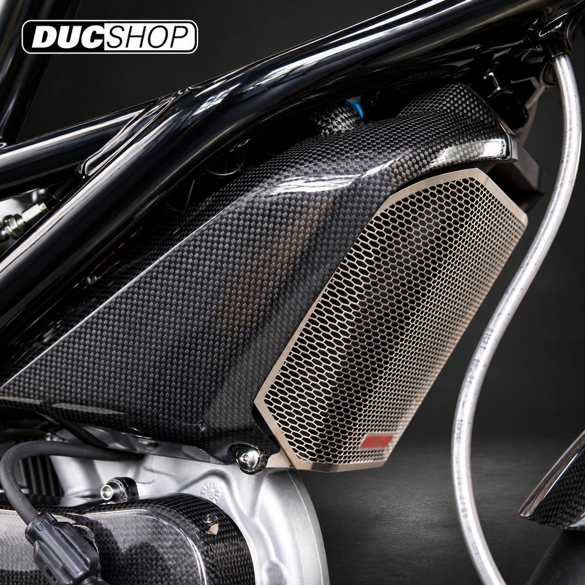 Motocorse Titanium Oil Cooler Protector for Ducati Monster 1100/796/696 | Radiator & Oil Cooler Guards | ducshop.com