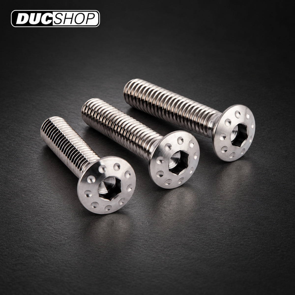 Motocorse Titanium Screw Kit for Billet Aluminum Gas Cap 102197027 for newer Ducati's, MV's, and Aprilia's — representative product view; see selected option and kit contents | Motorcycle Specific Fasteners | ducshop.com