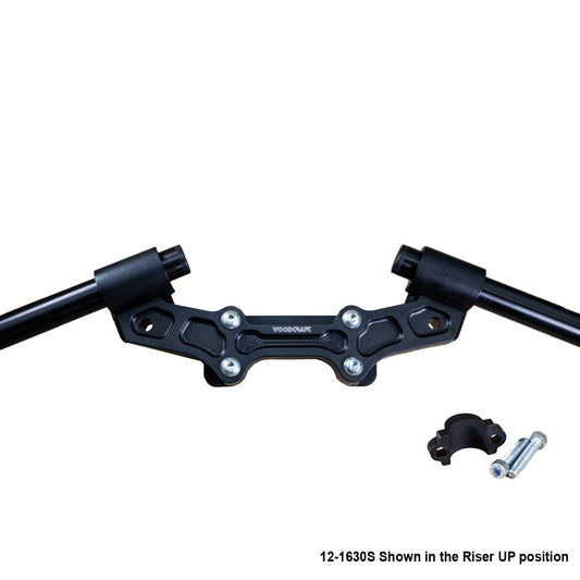 WOODCRAFT DUCATI MONSTER 1200 CLIPON ADAPTER PLATE W/ STD. BLACK BARS AND RES. SPACER. SKU: 12-1630S