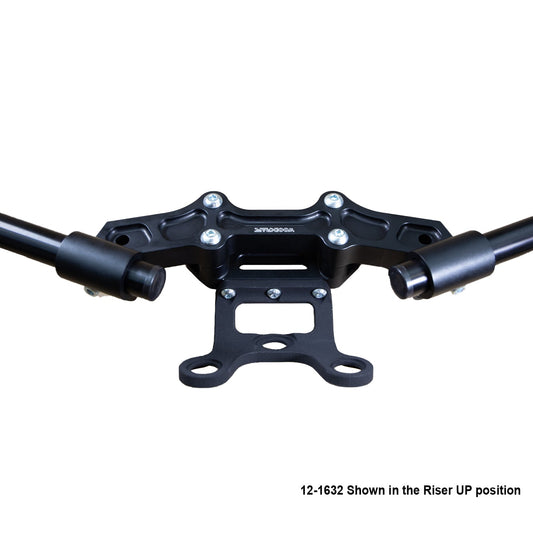 WOODCRAFT DUCATI MONSTER 1200 2017-21 CLIPON ADAPTER PLATE W/GAUGE MOUNT 1.5" STANDARD RISE. SKU: 12-36632