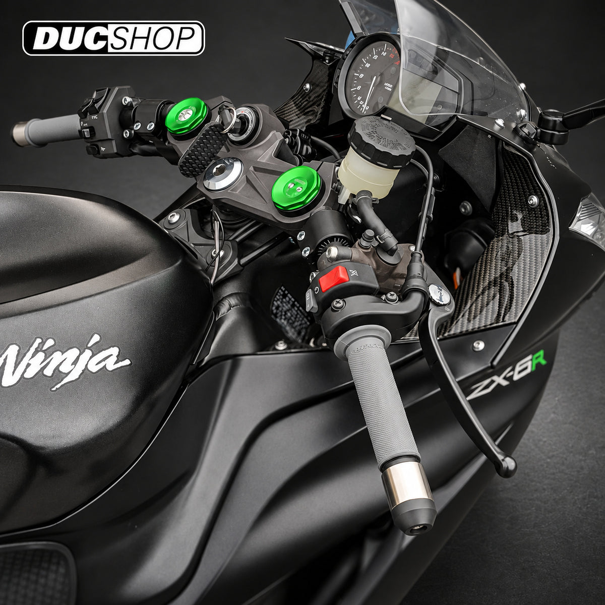 Woodcraft 35MM Rise Side Mount Adjustable Clip-ons for 2009+ Kawasaki ZX-6R / 636 | DucShop