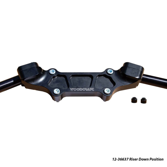WOODCRAFT DUCATI MONSTER 937 ADJUSTABLE RISER ADAPTER PLATE W/ STANDARD BLACK BARS. SKU: 12-36637