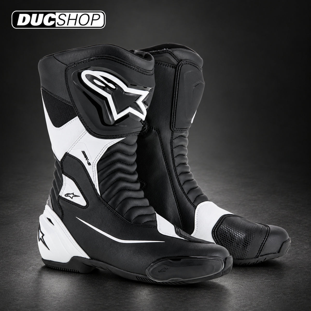 Alpinestars SMX S Boots - Black/White | Racing Boots | DucShop