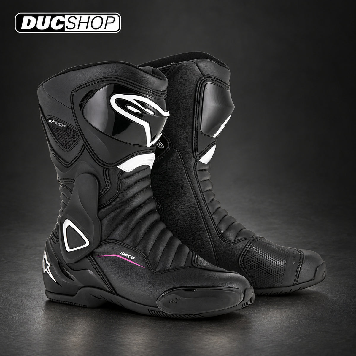 Alpinestars Stella Smx-6 V2 Drystar® Boots - Black/White/Fuchsia | DucShop