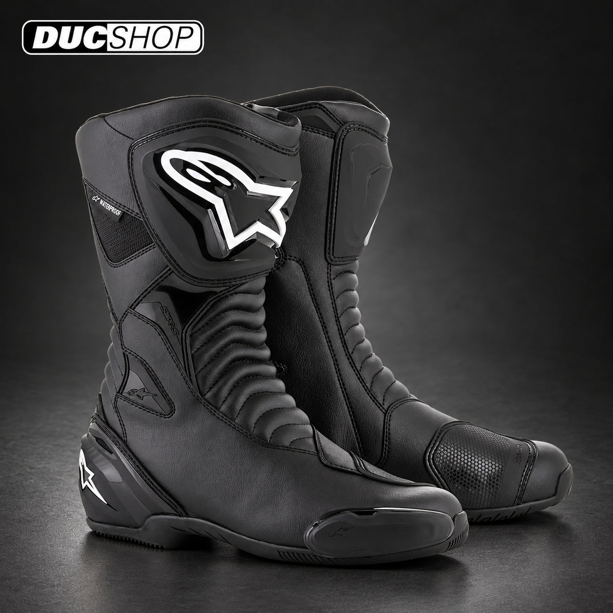Alpinestars SMX S Waterproof Boots - Black/Black | Racing Boots | DucShop