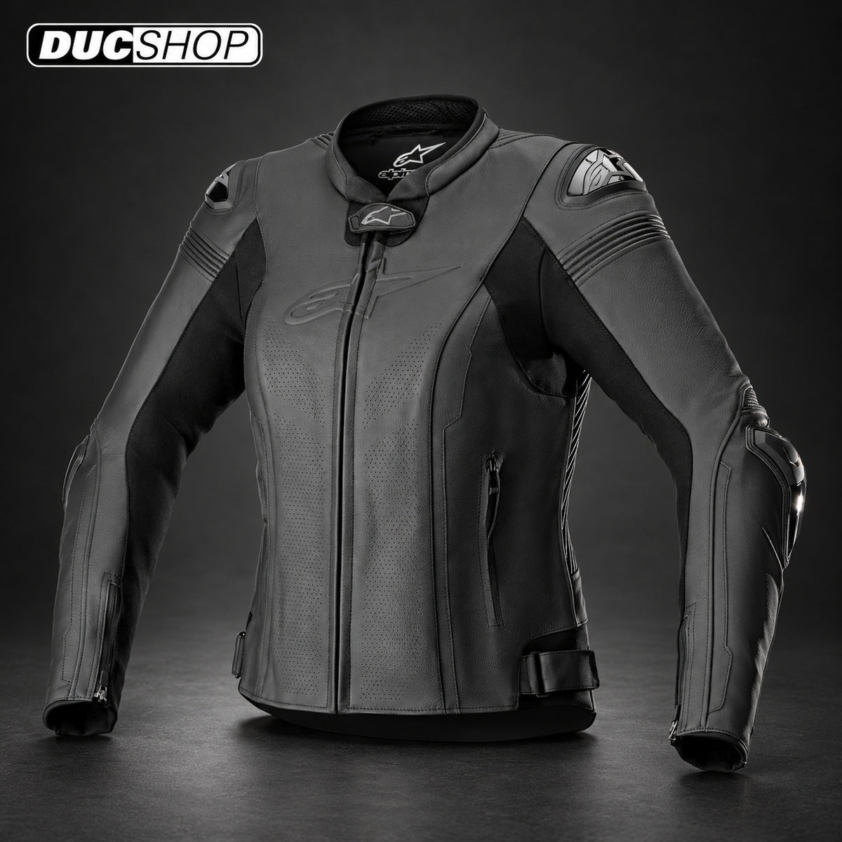 Alpinestars Stella Missile V2 Leather Jacket - Black/Black | Leather Jackets | DucShop