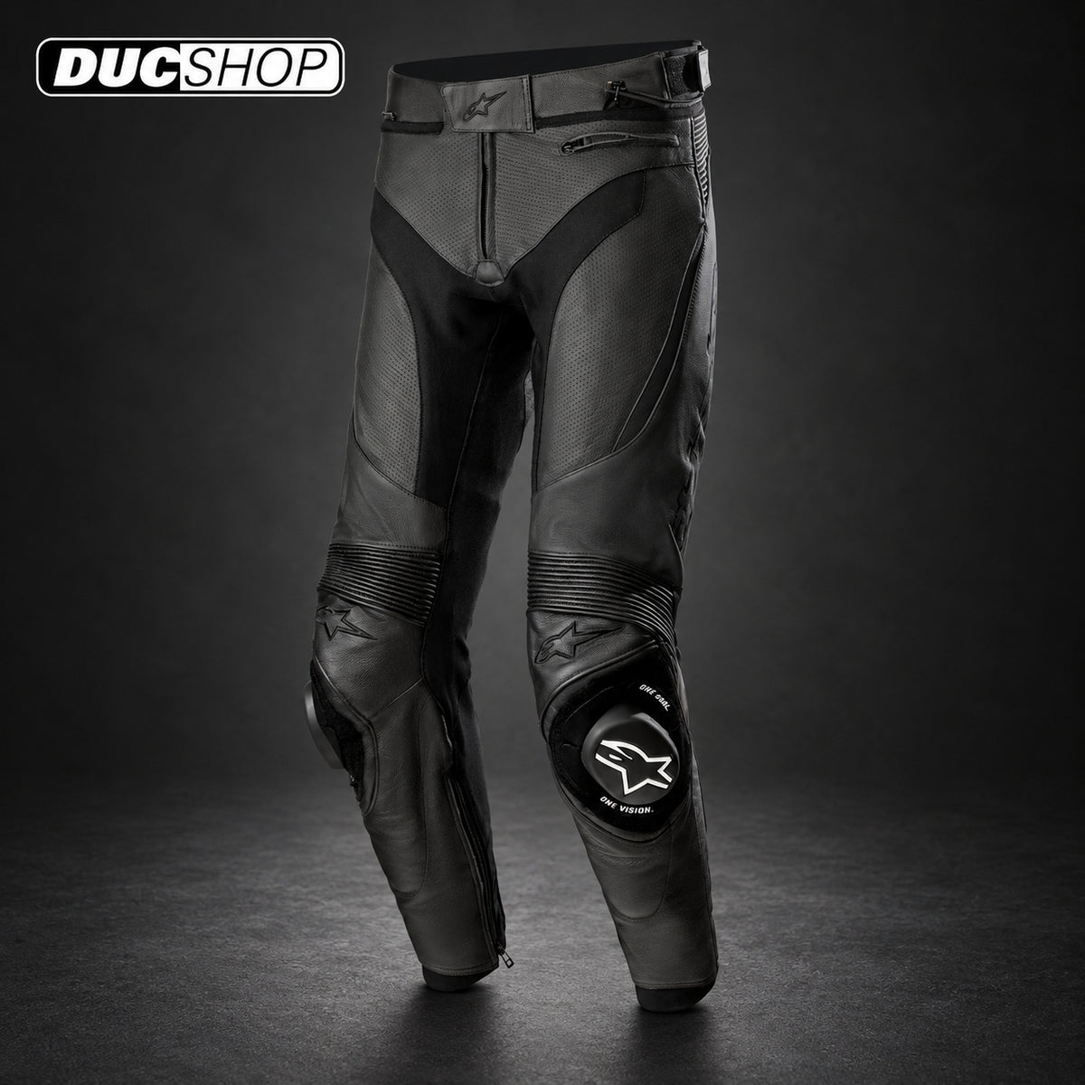 Alpinestars Missile V3 Airflow Leather Pants - Black/Black | Leather Pants | DucShop