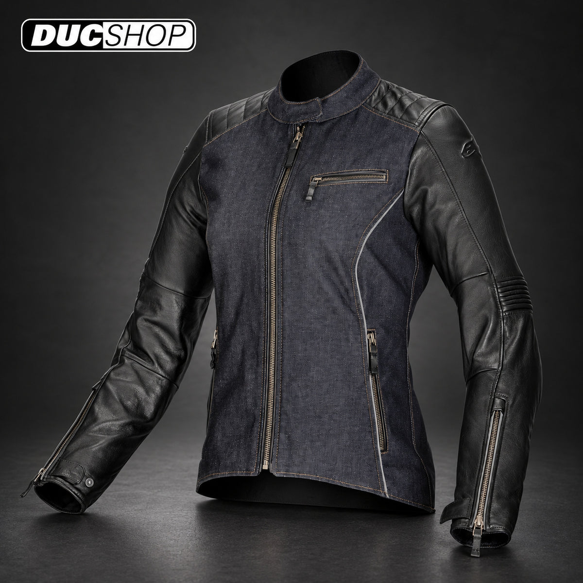 Alpinestars Stella Renee Denim/Leather Jacket - Black | Leather Jackets | DucShop
