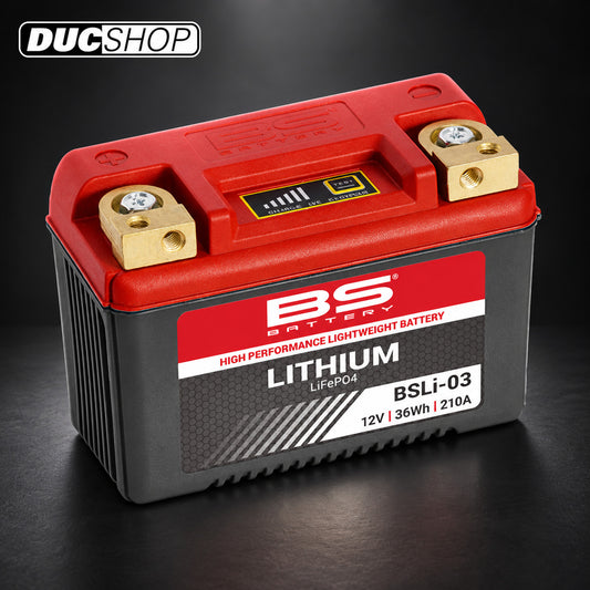 BS Battery BSLi-03 Lightweight Lithium Battery for Ducati motorcycles - DucShop