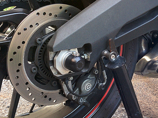 WOODCRAFT 45-0649R 2014-17 DUCATI 899, 821 MONSTER REAR AXLE SLIDERS. SKU: 45-0649R