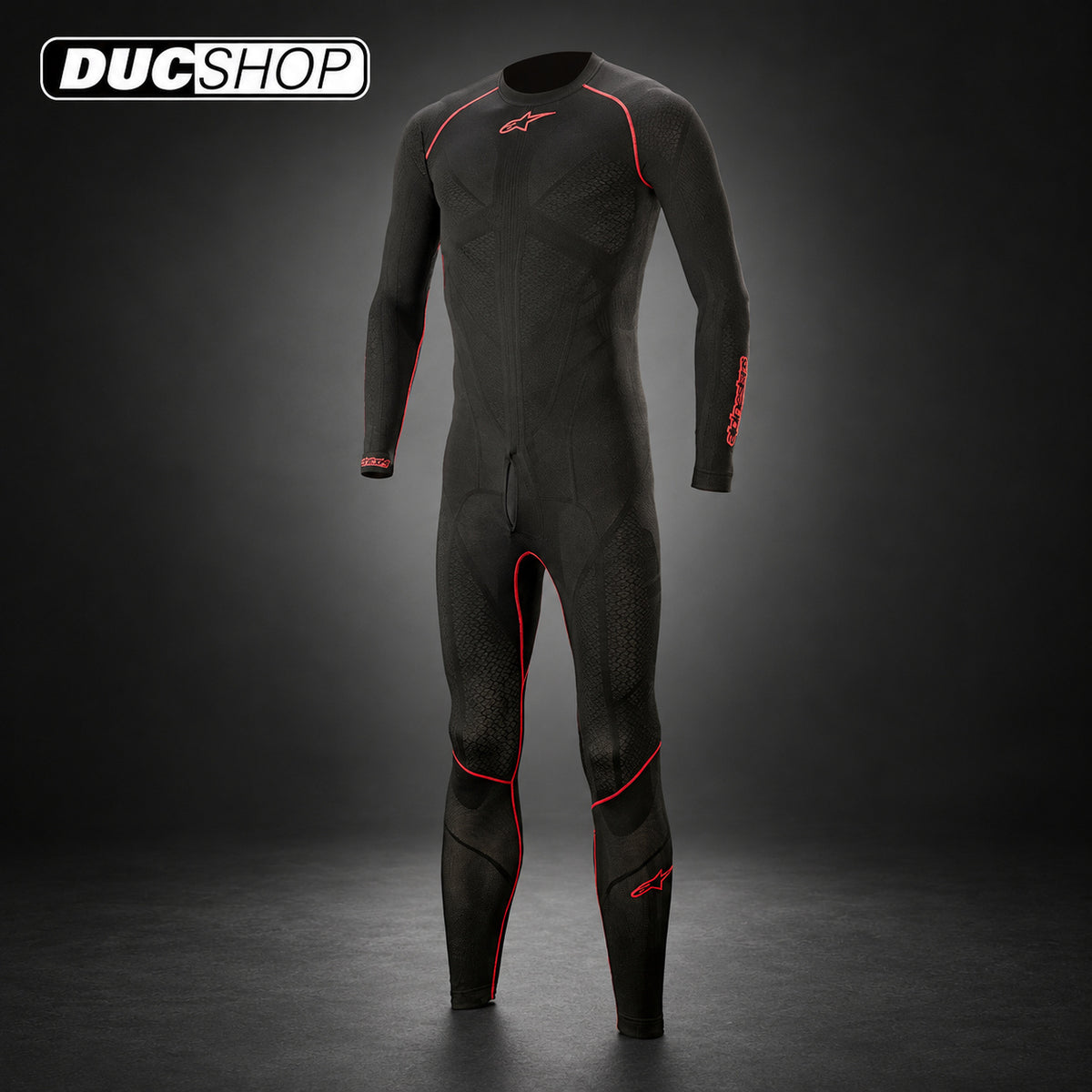 Alpinestars Ride Tech Lite 1-Piece Undersuit - Black/Red | Race Suits | DucShop