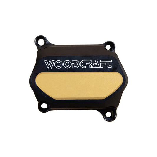 WOODCRAFT DUCATI MONSTER LHS WATER PUMP COVER PROTECTOR W/ SKID PLATE GOLD CERAKOTE. SKU: 60-0637WPC-GD