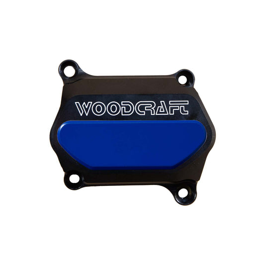 WOODCRAFT DUCATI MONSTER LHS WATER PUMP COVER PROTECTOR W/ SKID PLATE BLUE CERAKOTE. SKU: 60-0637WPC-C