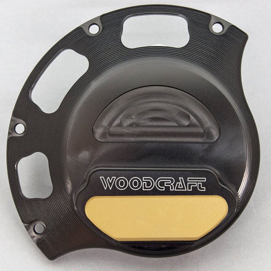 WOODCRAFT DUCATI WET CLUTCH RHS CLUTCH COVER PROTECTOR W/ SKID PAD GOLD CERAKOTE. SKU: 60-0641RB-GD