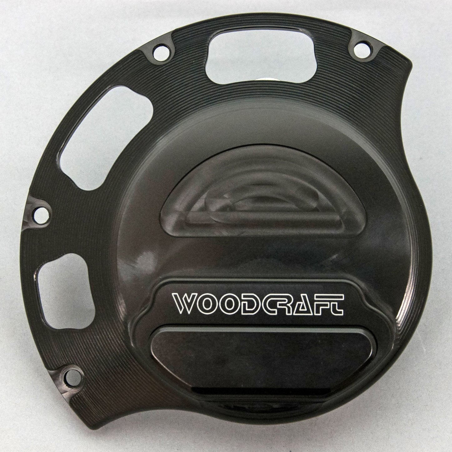 WOODCRAFT DUCATI WET CLUTCH RHS CLUTCH COVER PROTECTOR W/ SKID PAD BLACK CERAKOTE. SKU: 60-0641RB-B