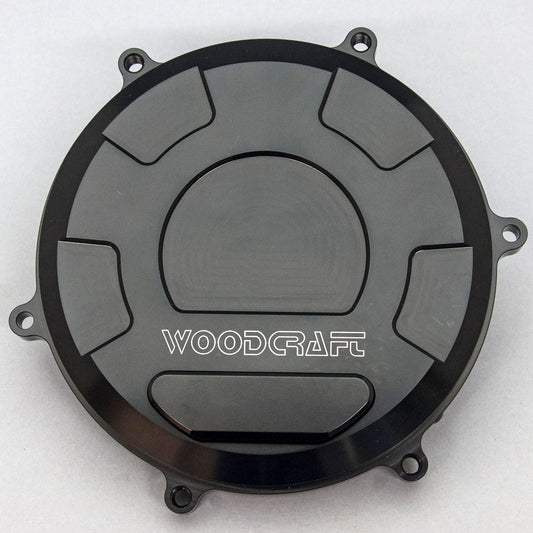 WOODCRAFT DUCATI 1199/1299/959 PANIGALE RHS CLUTCH COVER W/ SKID PAD BLACK CERAKOTE. SKU: 60-0645RB-B