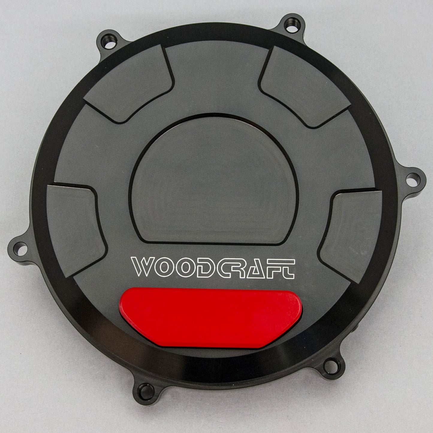 WOODCRAFT DUCATI 1199/1299/959 PANIGALE RHS CLUTCH COVER W/ SKID PAD RED CERAKOTE. SKU: 60-0645RB-R