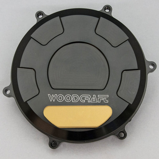 WOODCRAFT DUCATI 1199/1299/959 PANIGALE RHS CLUTCH COVER W/ SKID PAD GOLD CERAKOTE. SKU: 60-0645RB-GD