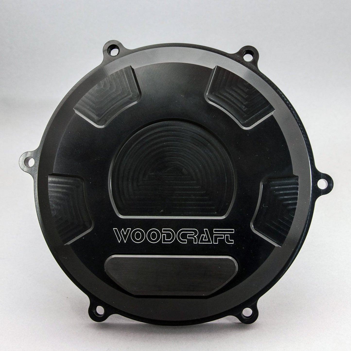 WOODCRAFT DUCATI PANIGALE V4 RHS CLUTCH COVER W/ SKID PLATE BLACK CERAKOTE. SKU: 60-0656RB-B