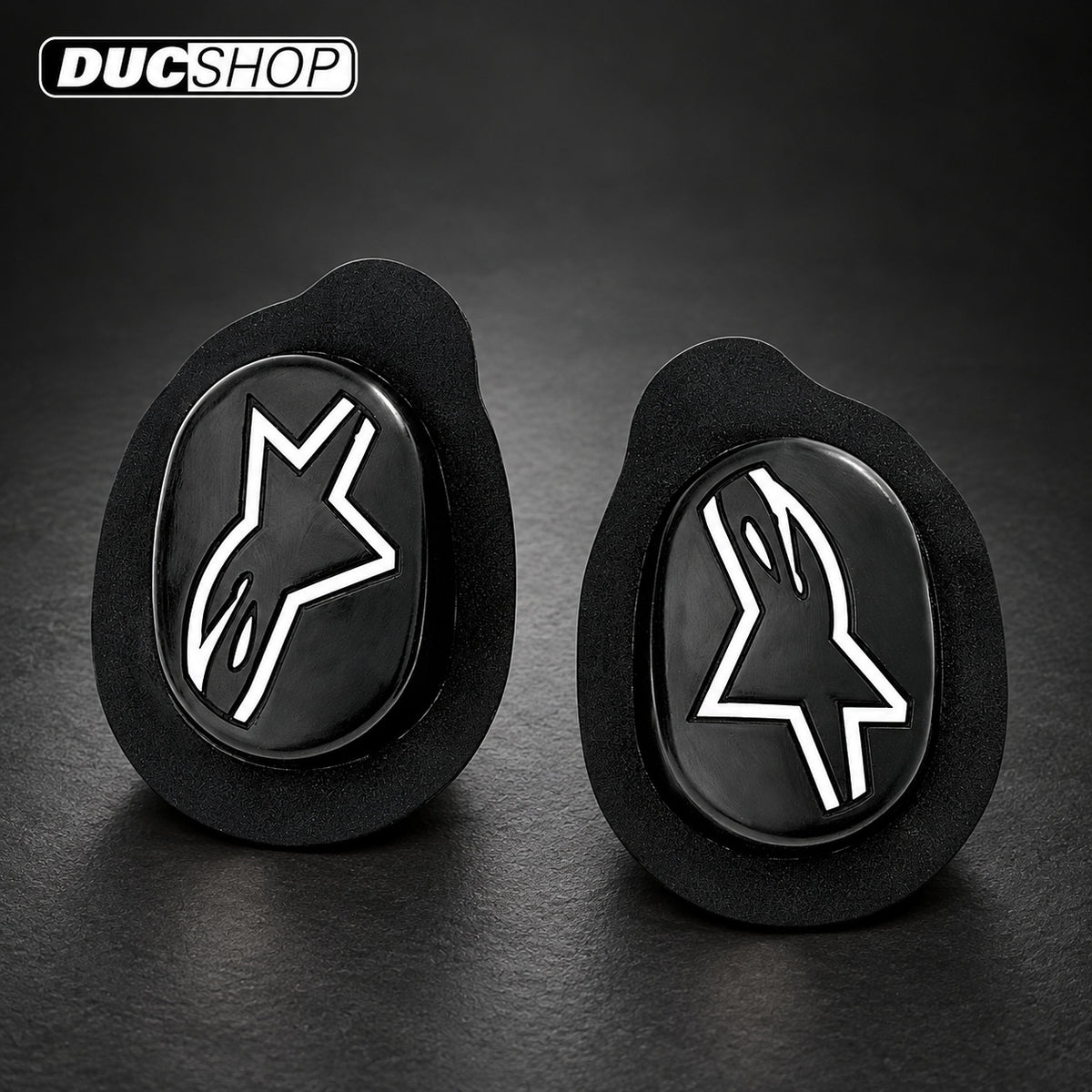 Alpinestars Sports Knee Sliders - Black/White | Knee Sliders | DucShop