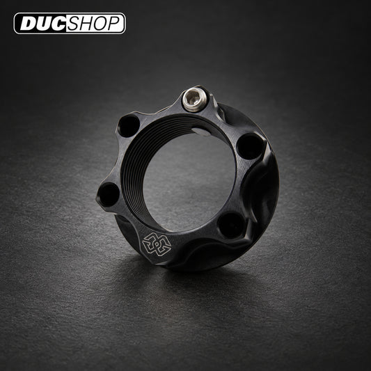 Gilles ACMA Aluminum Top Yoke Nut for BMW, Kawasaki, Suzuki, and Yamaha (M28x1.0) — representative product view; see selected option and kit contents | Motorcycle Specific Fasteners | ducshop.com