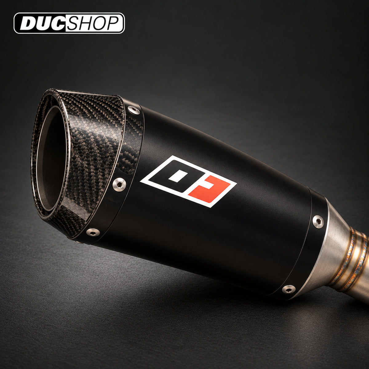 QD Gunshot DARK MATTER Slip-On — Ducati Multistrada V4 — representative product view; see selected configuration and listing contents | Exhausts | ducshop.com