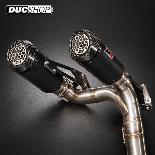 QD Twin Gunshot RACE Exhaust — Ducati V4 2021–2024 — representative product view; see selected configuration and listing contents | Exhausts | ducshop.com