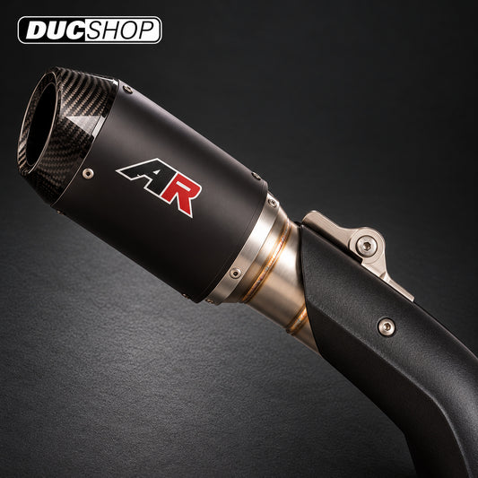 QD Twin Gunshot DARK MATTER Exhaust — Ducati V4 2025+ — representative product view; see selected configuration and listing contents | Exhausts | ducshop.com