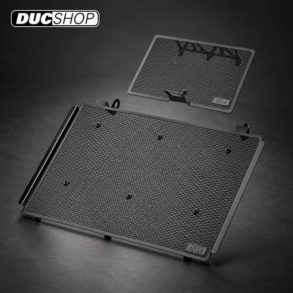 AELLA Radiator & Oil Cooler Guard Set for Ducati Multistrada 1200 DVT / 1260 / 950 - Black | Radiator & Oil Cooler Guards | ducshop.com