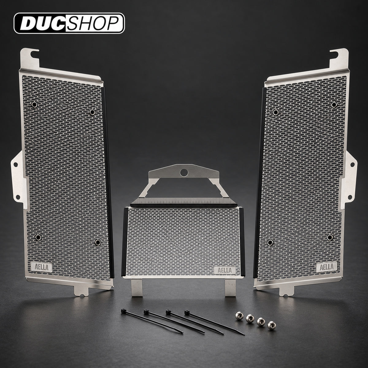 AELLA Radiator and Oil Cooler Guard Kit For the Ducati Multistrada V4 | Radiator & Oil Cooler Guards | ducshop.com
