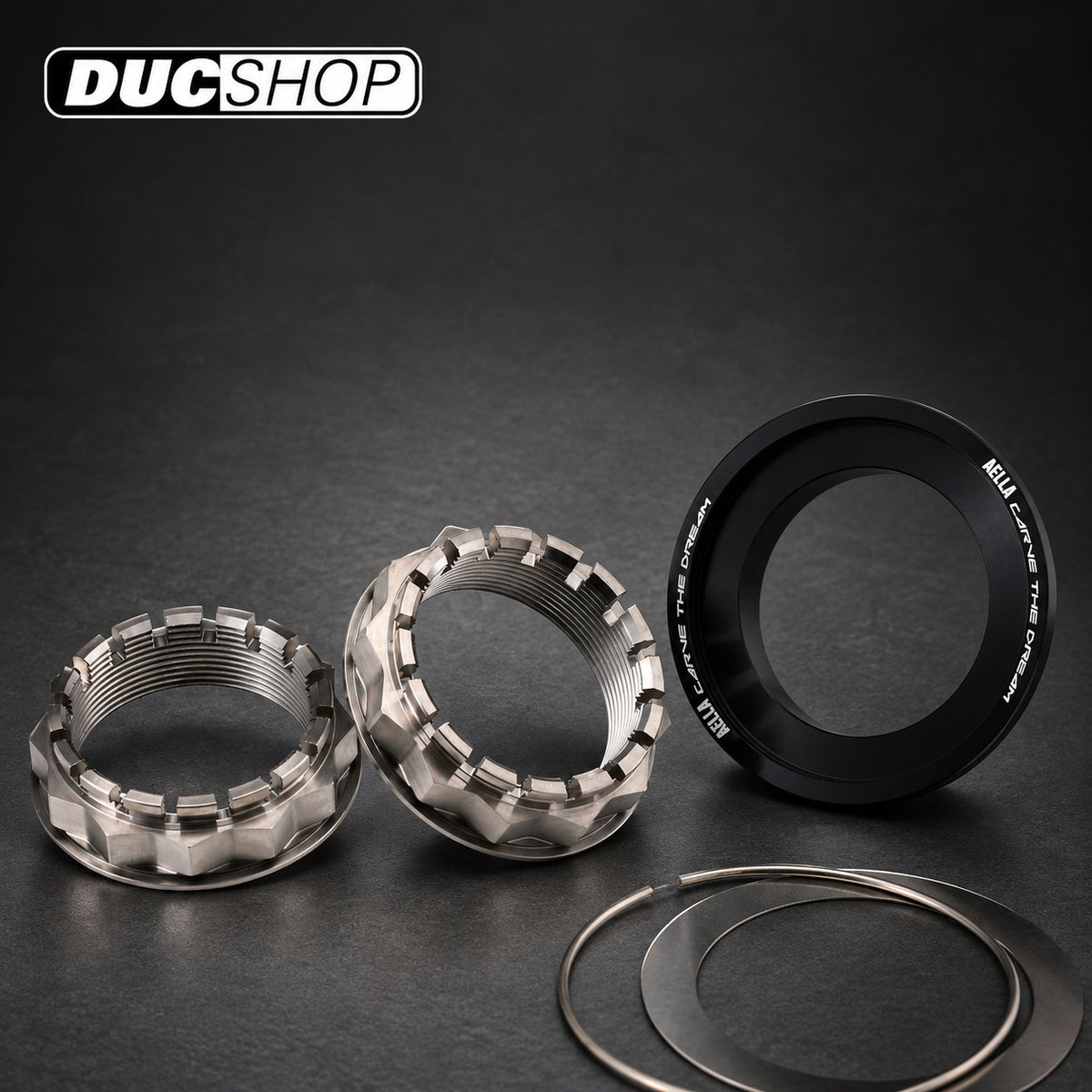 AELLA Large-Hub Titanium Nuts & Taper Cone Set — representative product view; check selected option and contents | Axles & Axle Nuts | ducshop.com