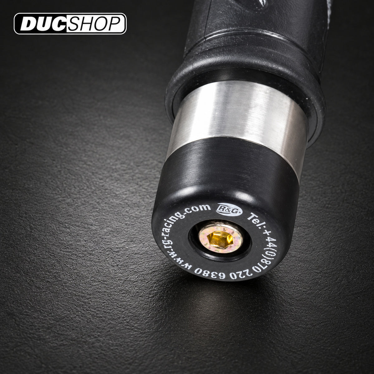 R&G Racing Bar End Sliders for Benelli TNT 899 '04-'16, Tre K 899 '08-'11 and Ducati 748 '86-'16, 899 Panigale '11-'22, 916 '93-'16, 959 Panigale '08-'22 & Other Models | Bar End Protection | ducshop.com