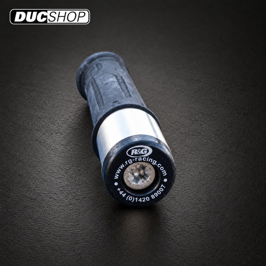 R&G Racing Bar End Sliders for BMW R1250RT '19-'23, K1200R/RS '01-'16, K1300 R '09-'19, F700GS '13-'18 | Bar End Protection | ducshop.com