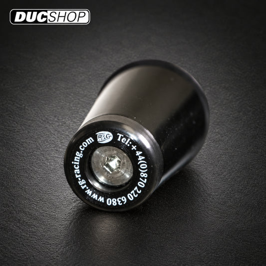 R&G Racing Bar End Sliders for BMW K1200 GT '97-'19, K1200 R '01-'16, K1200 RS '96-'19, K 1300 GT '05-'19 | Bar End Protection | ducshop.com