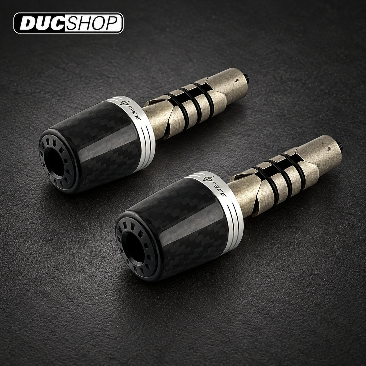 DB Race Carbon Fiber and Billet Bar End Set | Bar End Protection | ducshop.com