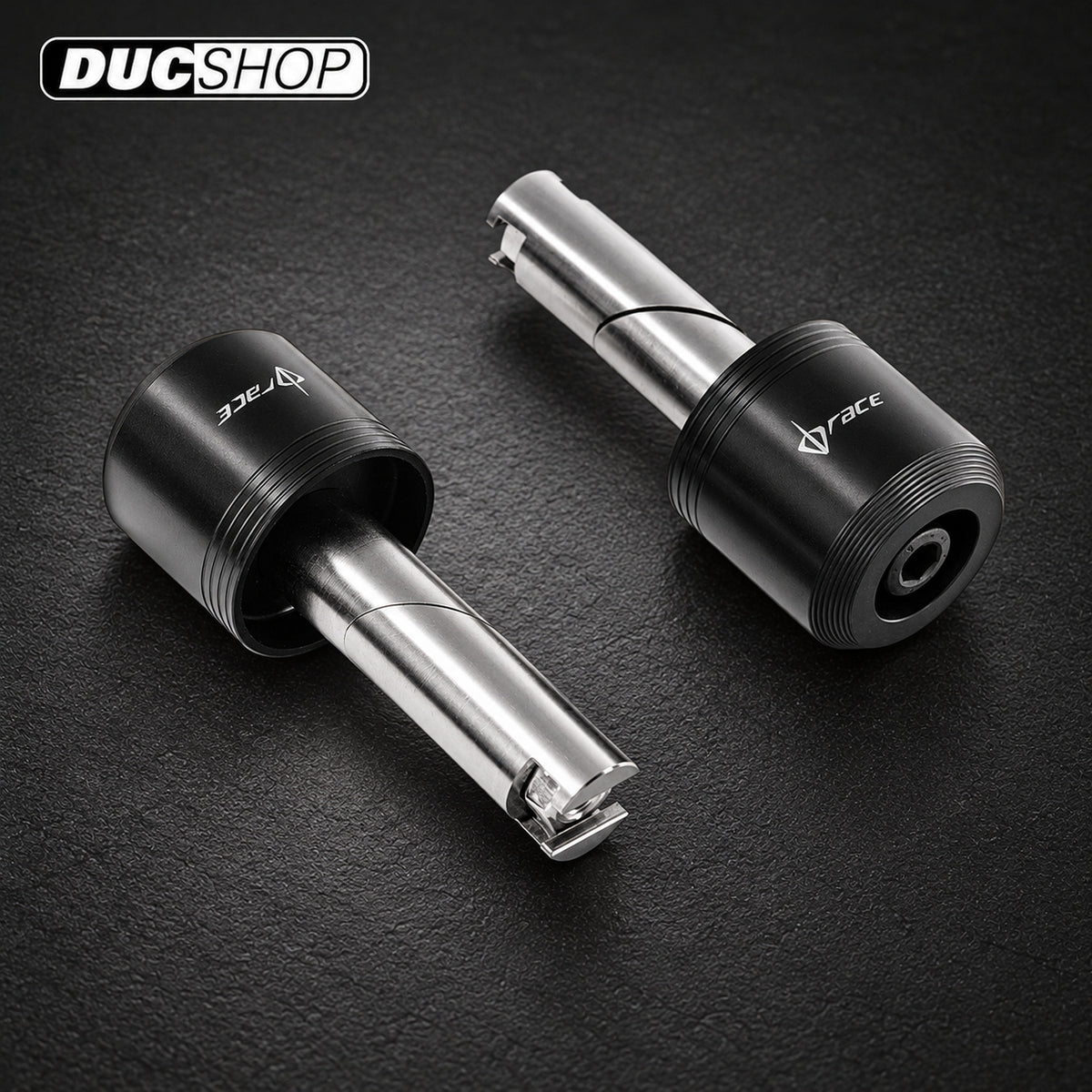 DB Race CILINDRIC Billet Weighted Bar End Set | Bar End Protection | ducshop.com