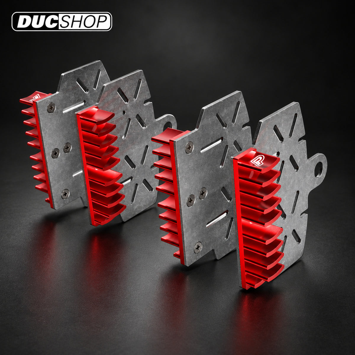 DBK Special Parts (Ducabike) Brembo Ducati Scrambler 400 / 800 and Hypermotard 698 Mono Caliper Brake Pad Heat Sink (radiator) - Red - DucShop