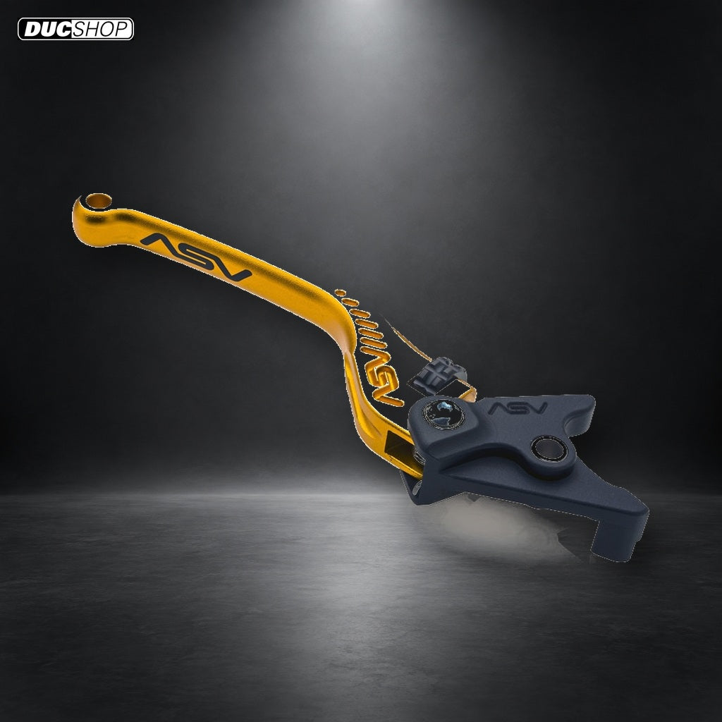 ASV Inventions C5 Series Unbreakable Billet Brake Lever BRC552 - Gold / Shorty / Red - DucShop