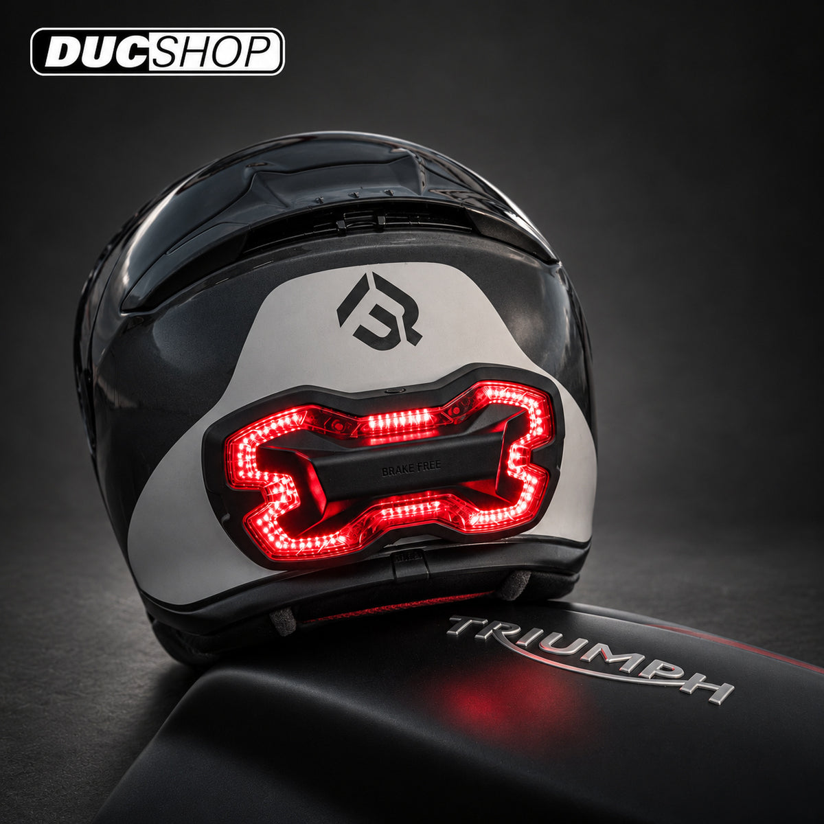 Brake Free Smart Helmet Brake Light - Black or White - USB-C | Street Helmets | DucShop
