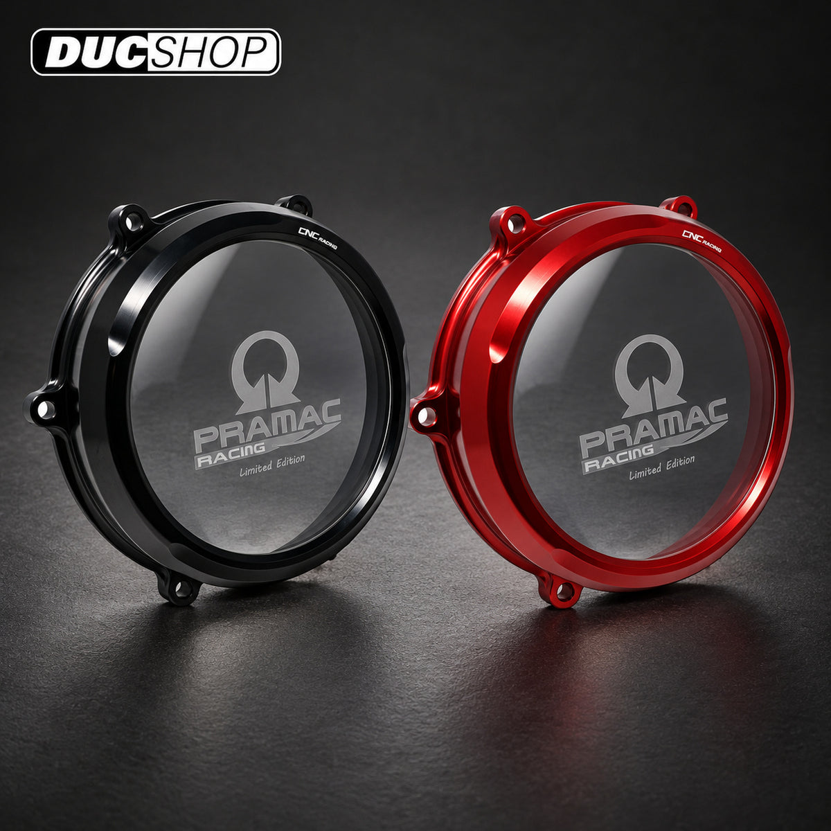 CNC Racing PRAMAC RACING LIMITED EDITION Clear Wet Clutch Cover for the Ducati Panigale 1299/1199/959 Superleggera (and 899 too with modification) | Wet Clutch Covers | ducshop.com