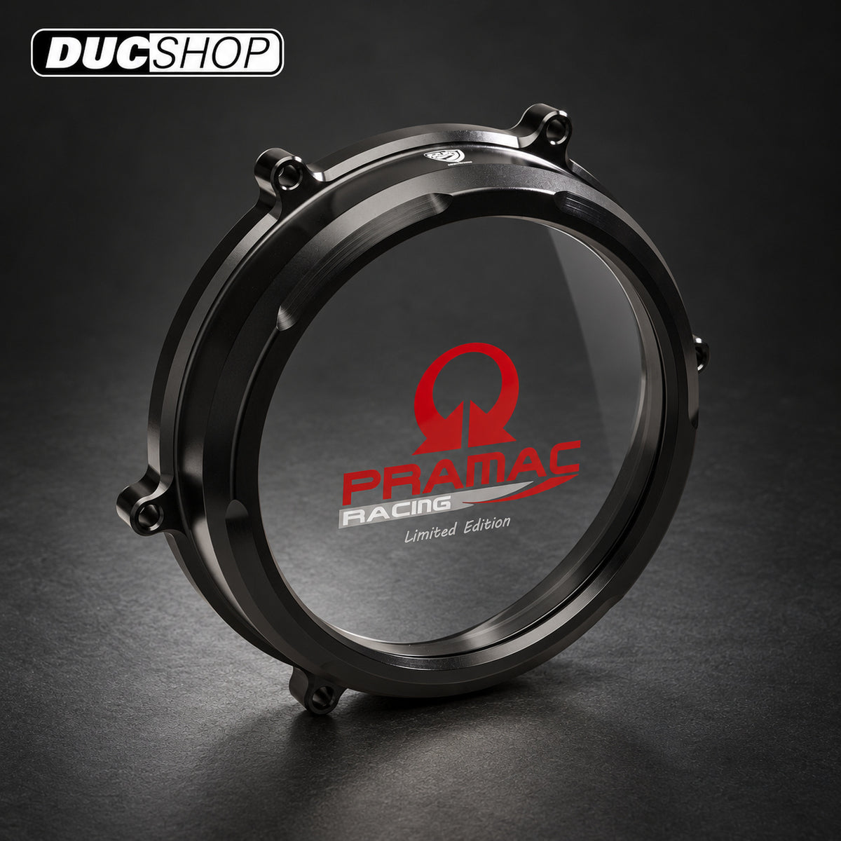 CNC Racing PRAMAC RACING LIMITED EDITION RED VERSION Clear Wet Clutch Cover for the Ducati Panigale 1299/1199/959 Superleggera (and 899 too with modification) | Wet Clutch Covers | ducshop.com