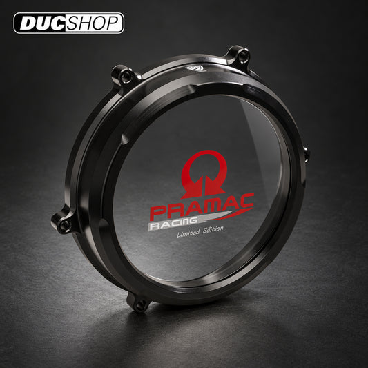 CNC Racing PRAMAC RACING LIMITED EDITION RED VERSION Clear Wet Clutch Cover for the Ducati Panigale 1299/1199/959 Superleggera (and 899 too with modification) | Wet Clutch Covers | ducshop.com