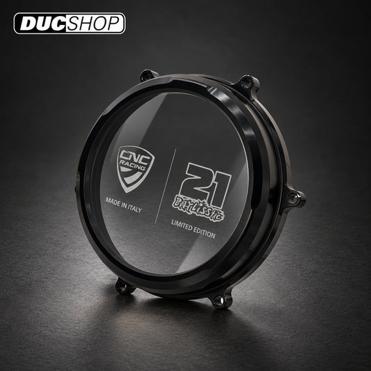 CNC Racing TROY BAYLISS LIMITED EDITION Clear Wet Clutch Cover for the Ducati Panigale 1299/1199/959 and Superleggera (and 899 too with modification) | Wet Clutch Covers | ducshop.com