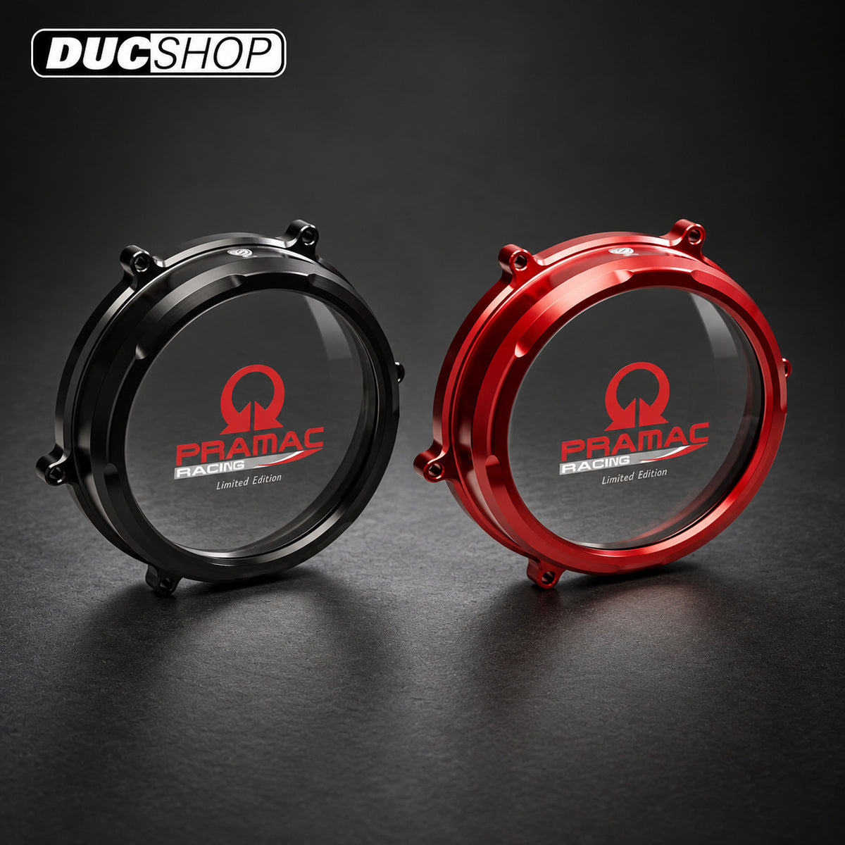 CNC Racing PRAMAC RACING LIMITED EDITION Clear Wet Clutch Cover for the Ducati Panigale / Streetfighter V2 (20-24) | Wet Clutch Covers | ducshop.com