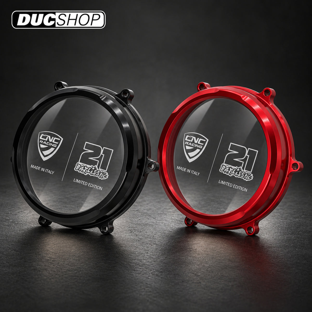 CNC Racing PRAMAC RACING LIMITED EDITION Clear Wet Clutch Cover for the Ducati Panigale / Streetfighter V2 (20-24) | Wet Clutch Covers | ducshop.com