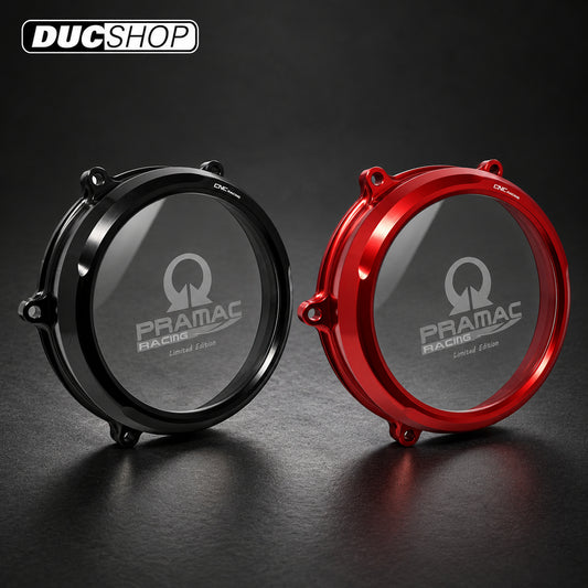 CNC Racing PRAMAC RACING LIMITED EDITION Clear Wet Clutch Cover for the Ducati Panigale / Streetfighter / Multistrada / Diavel V4 / S / Speciale | Wet Clutch Covers | ducshop.com